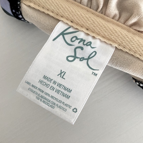 ☀️KONA SOL Tropical Print Bandeau Bikini Top Sz XL - Picture 4 of 9